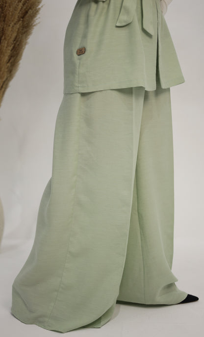 The Pistachio Belted Vest & Trouser Set