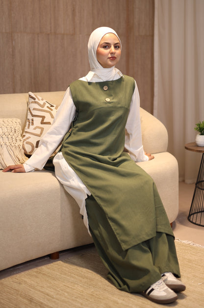 The Olive Split Tunic Set