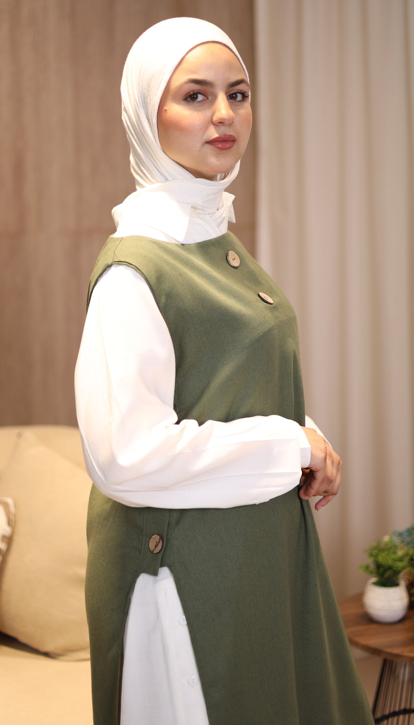 The Olive Split Tunic Set
