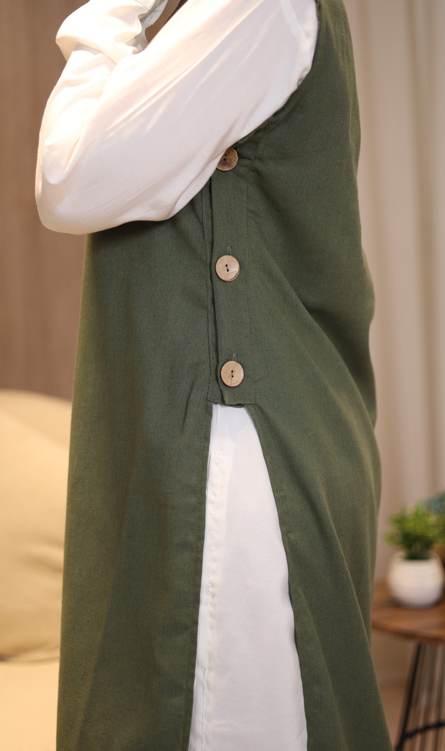 The Olive Split Tunic Set