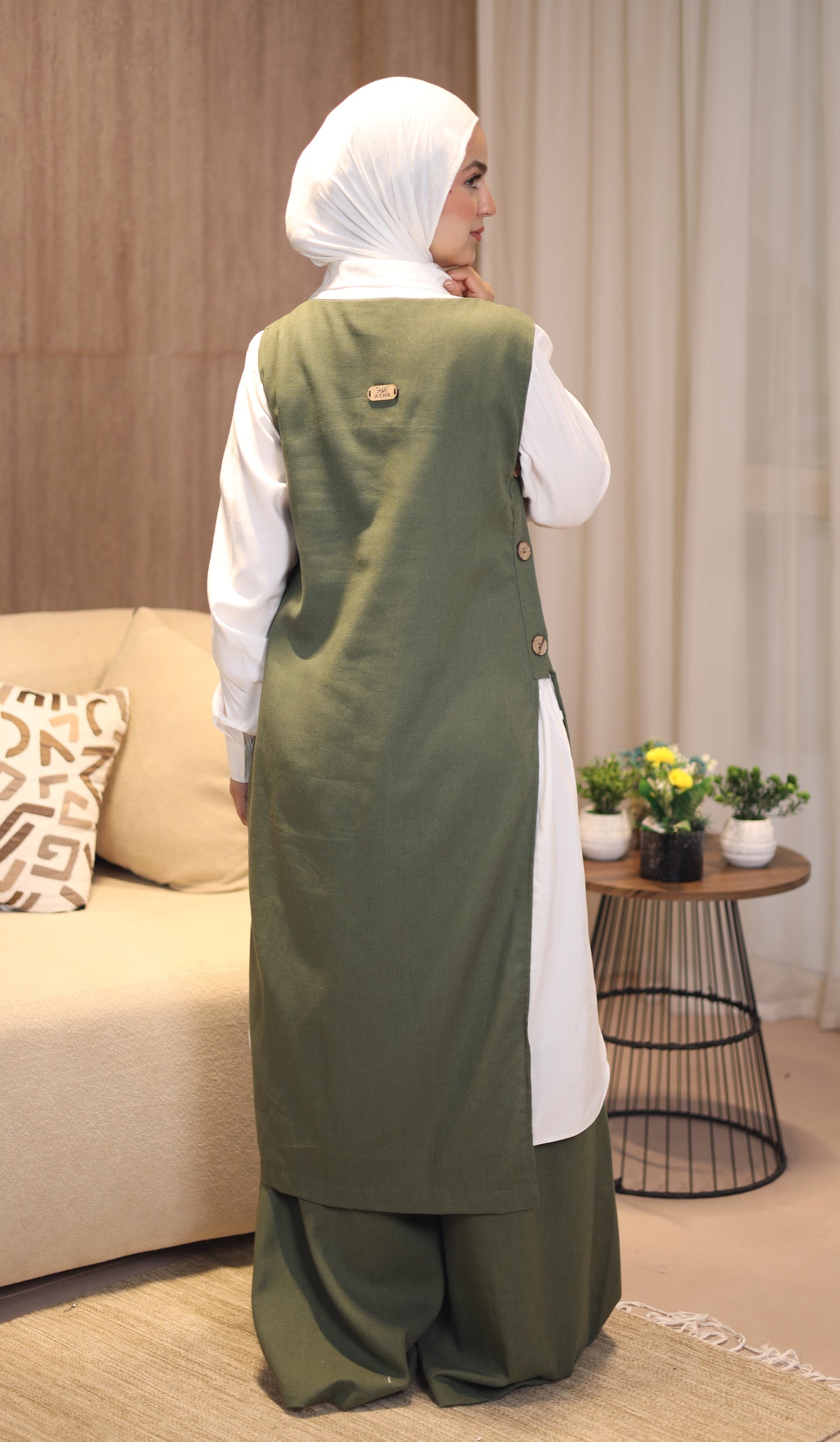 The Olive Split Tunic Set