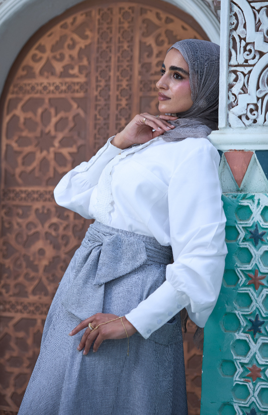 The Graphite Stripe Skirt