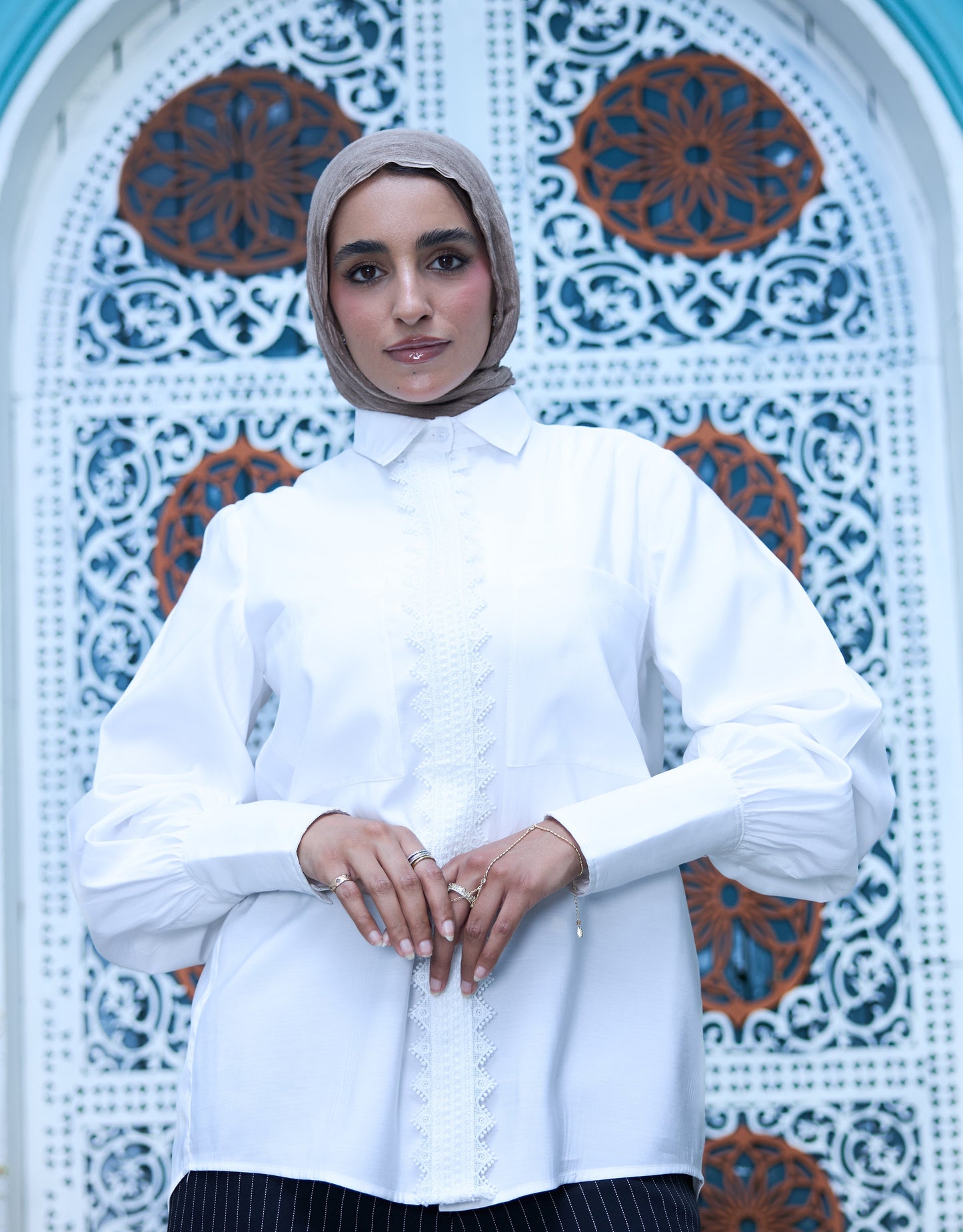 Puffy Sleeves Cotton Blouse